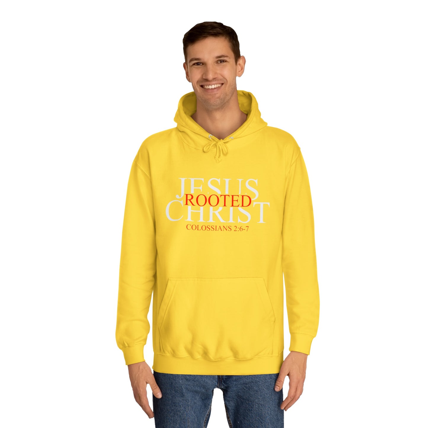 "Rooted In Jesus Christ" Hoodie (White)