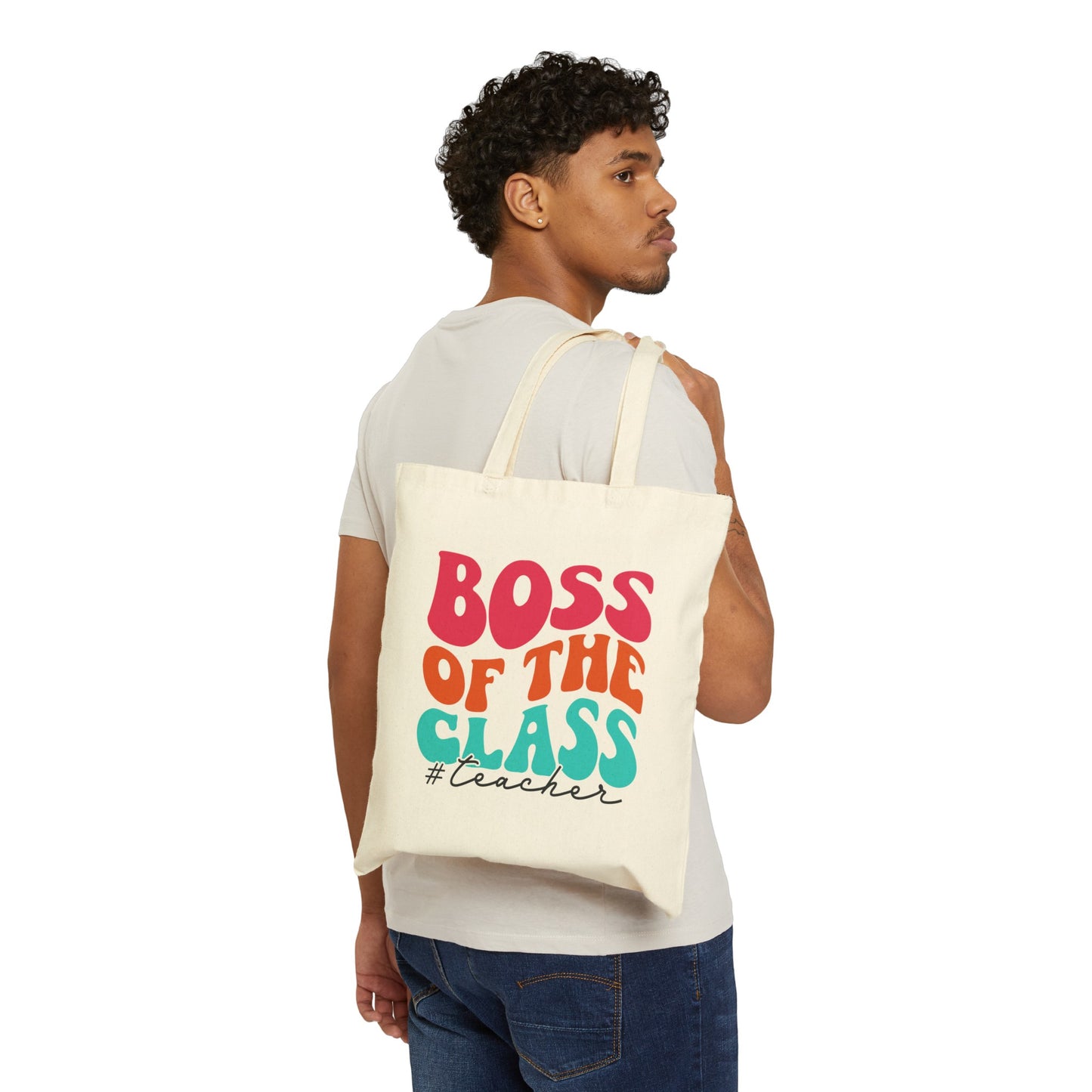 Cotton Canvas Tote Bag "Boss of The Class"