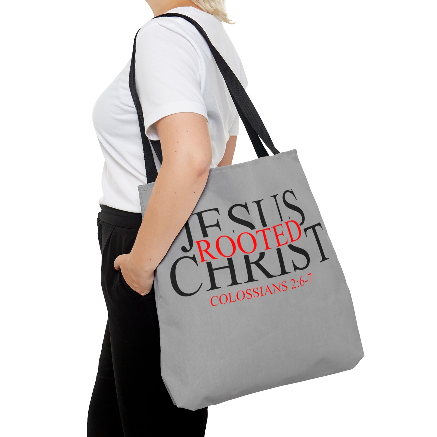 "Rooted In Jesus Christ" Tote Bag