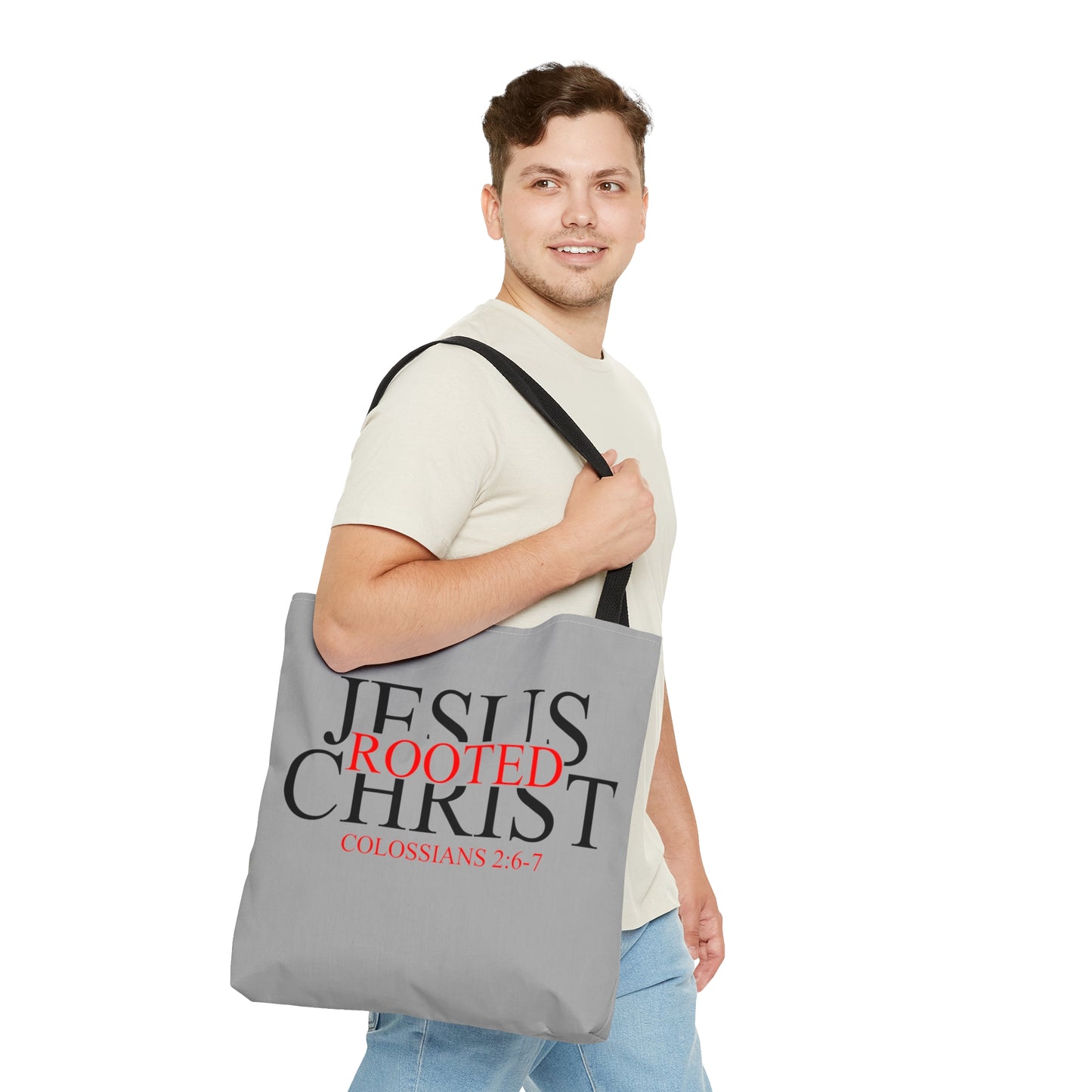 "Rooted In Jesus Christ" Tote Bag