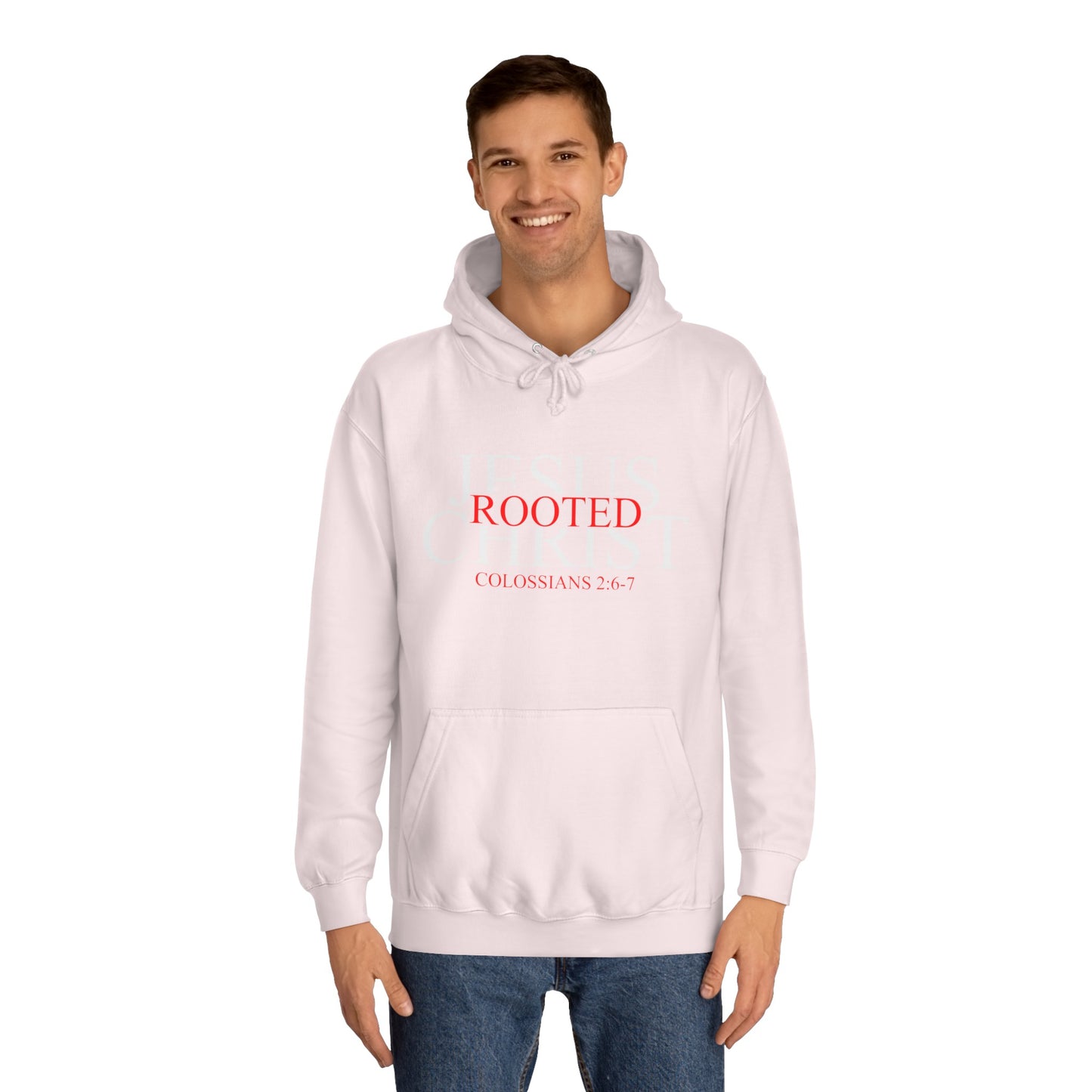 "Rooted In Jesus Christ" Hoodie (White)